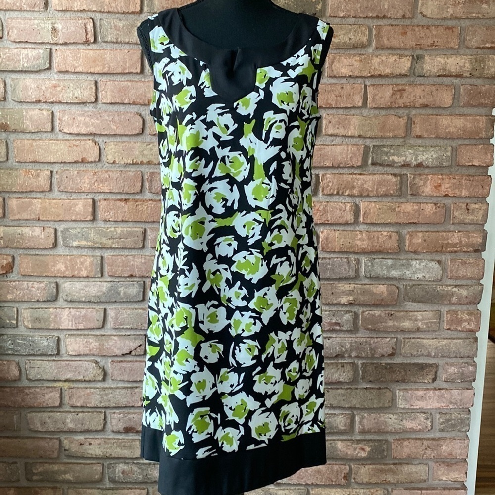 Jessica Howard Black and Green Floral Dress